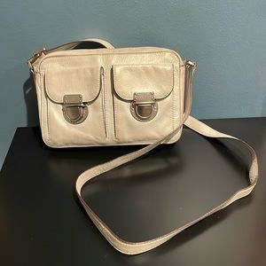 Fossil White Leather Crossbody Purse